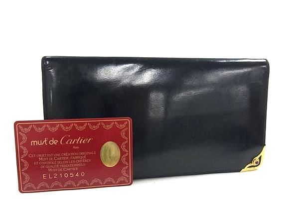 Cartier カルティエ サファイアライン レザー ゴールド金具 二