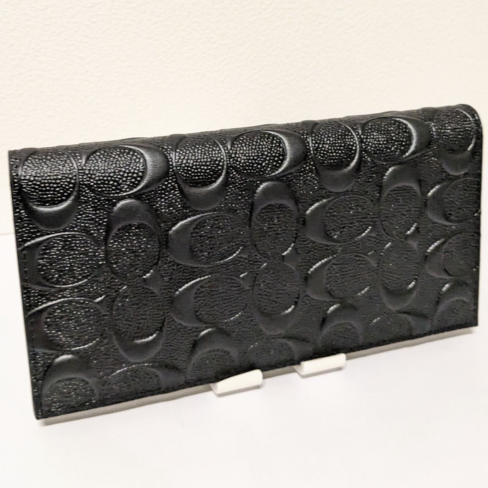 新品 未使用】 COACH コーチ 長財布 シグネチャー ブラック スリム 