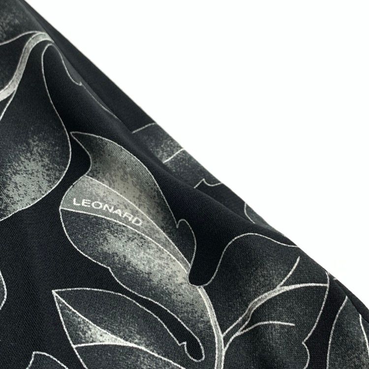 LEONARD レオナール ラップドレス カンカン素材 ワンピース ブラック