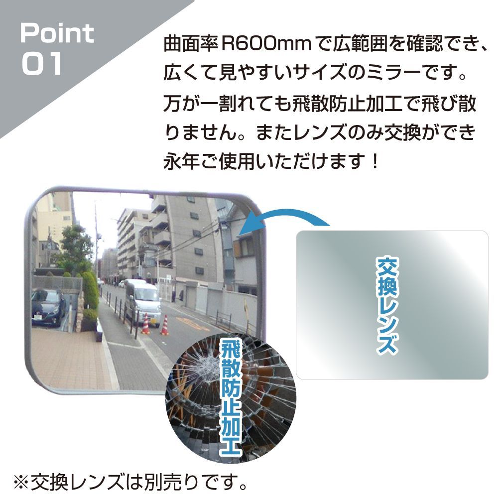ガレージミラー 家庭用 ブロック 挟み込み ステンレス製 取付金具付 小型 角型 210×310mm グレー ガラス製ミラー 裏板ステンレス 50~185mm 厚手 丈夫 雨風 ブロック塀 門扉 壁 駐車場 クランプ式 屋外 安全 安心 yh1514