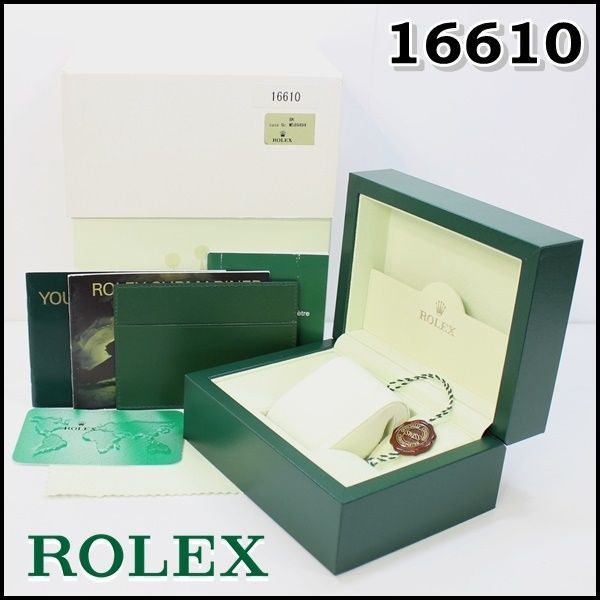 16610 スリーブリファレンス入 ROLEX純正BOX サブマリーナ 冊子 タグ ケース カレンダー 内箱 外箱 小 グリーン ロレックス -  メルカリ