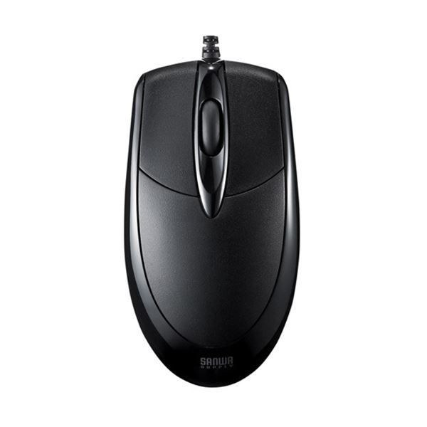 （まとめ）サンワサプライ PS/2有線光学式マウスブラック MA-130HPBK 1個