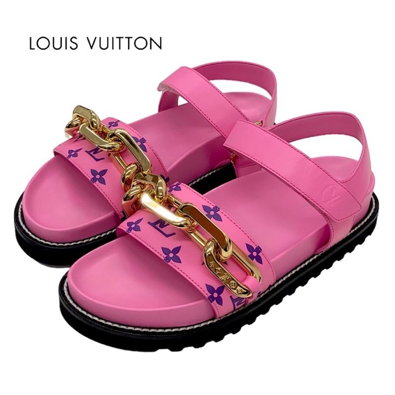 ルイヴィトン LOUIS VUITTON パセオライン モノグラム サンダル レザー