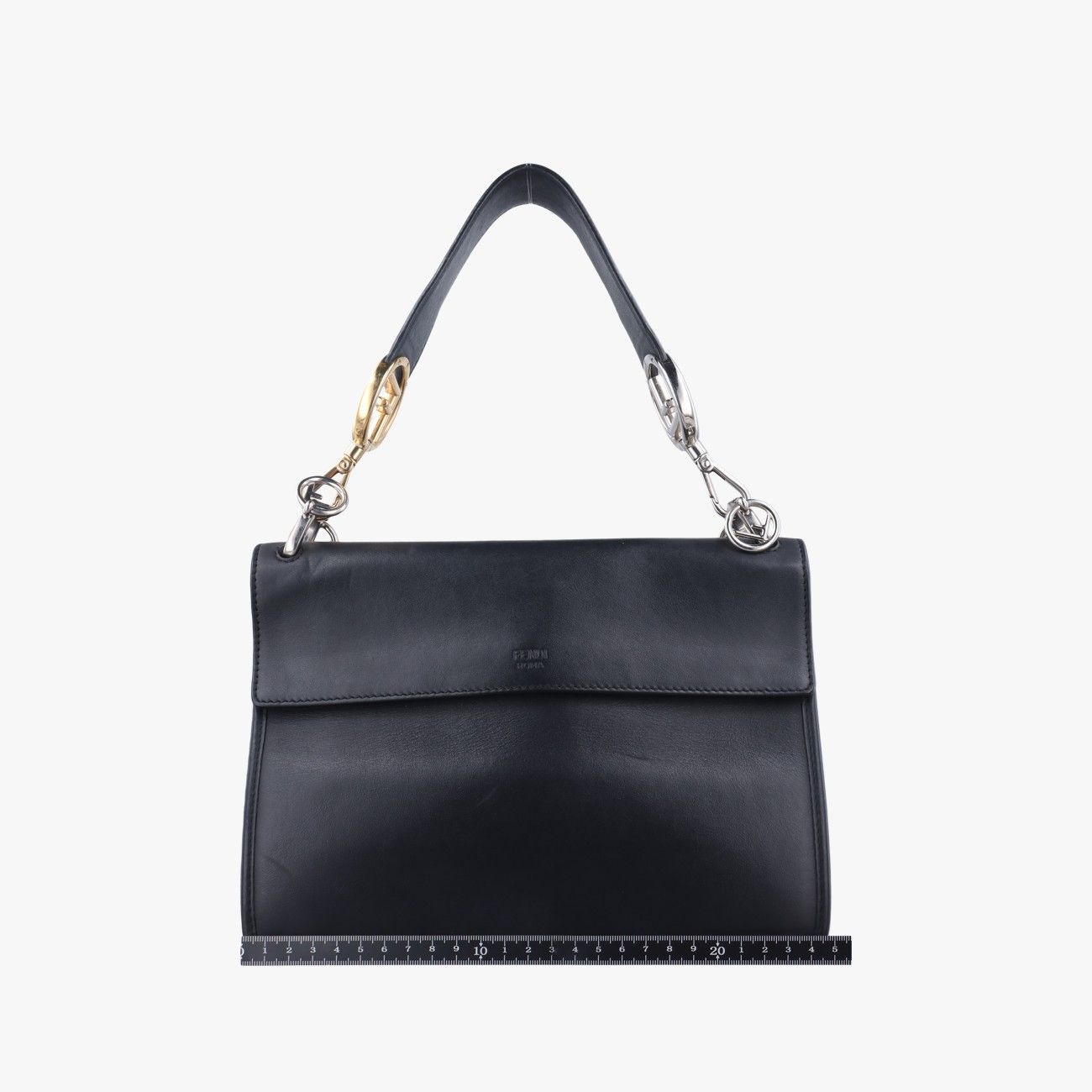 フェンディFendiキャナイエフブラックレザー8BT2848BT284-2IH 179-8762