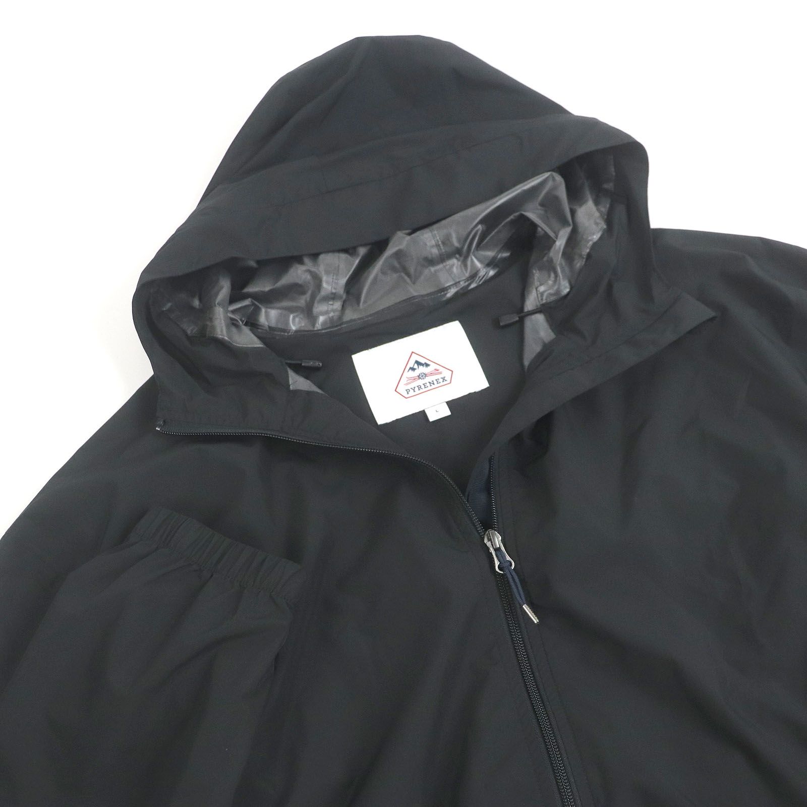 □Pyrenex ピレネックス ENSURE エンショアー ロゴワッペン マウンテンパーカー ナイロンジャンパー ブラック L 正規品 メンズ
