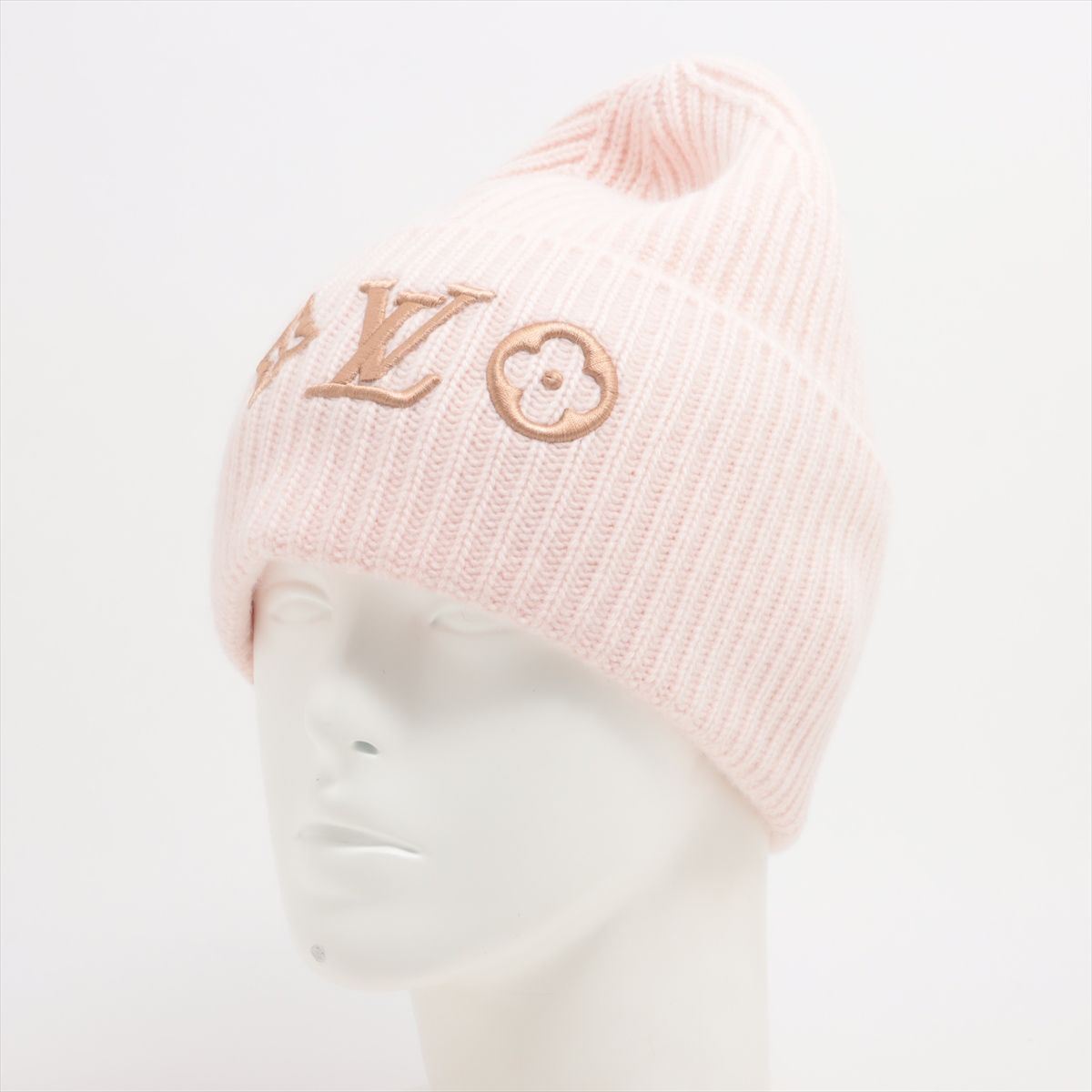 ルイヴィトン ビーニー LV ヘッドライン ニットキャップ ピンク 【公式