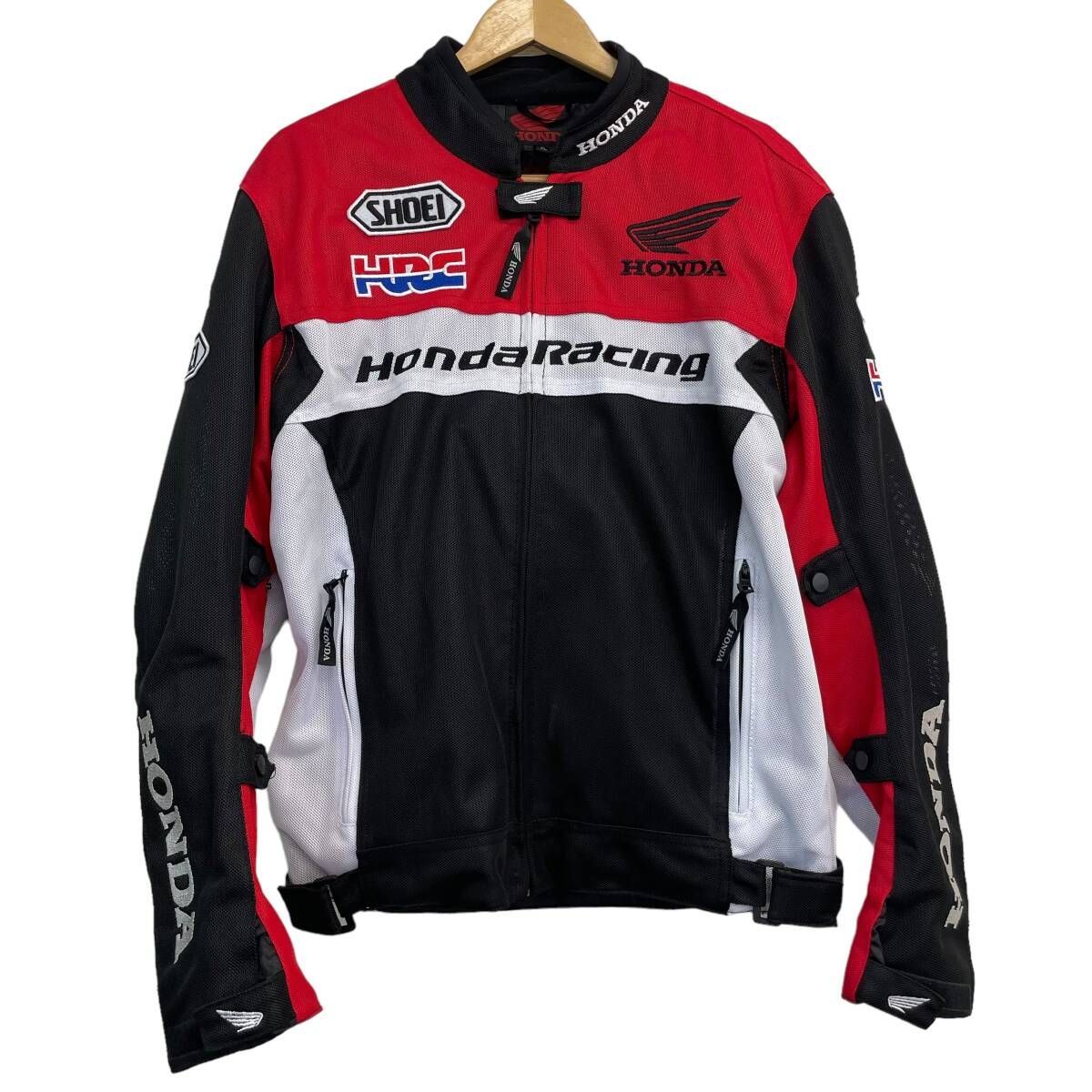 美品】 HONDA ホンダ HRC メッシュジャケット SHOEIワッペン 赤・黒系 