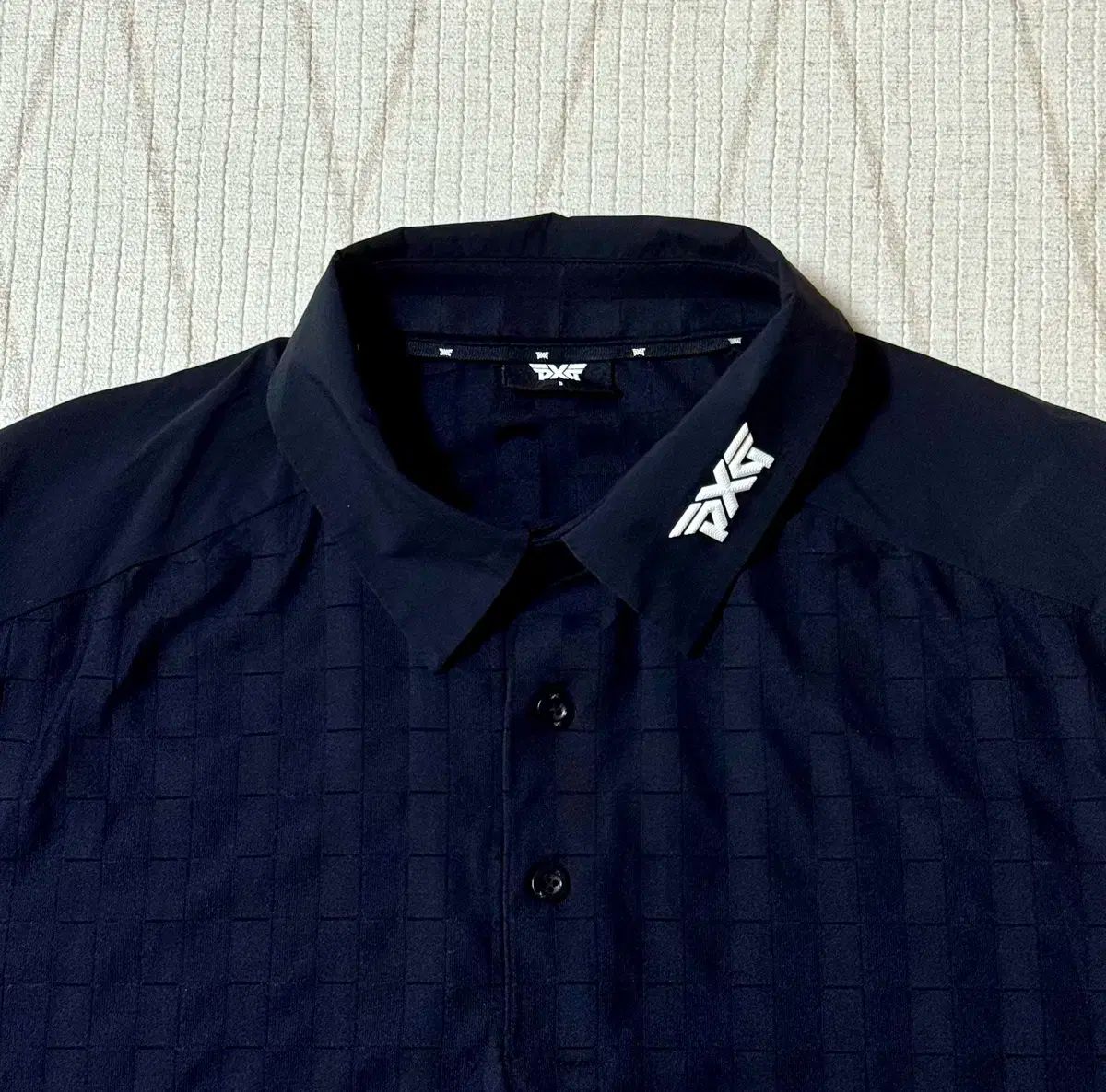 【期間限特別価格】 PXG ブラック チェック 半袖 ポロ Tシャツ M 尊敬