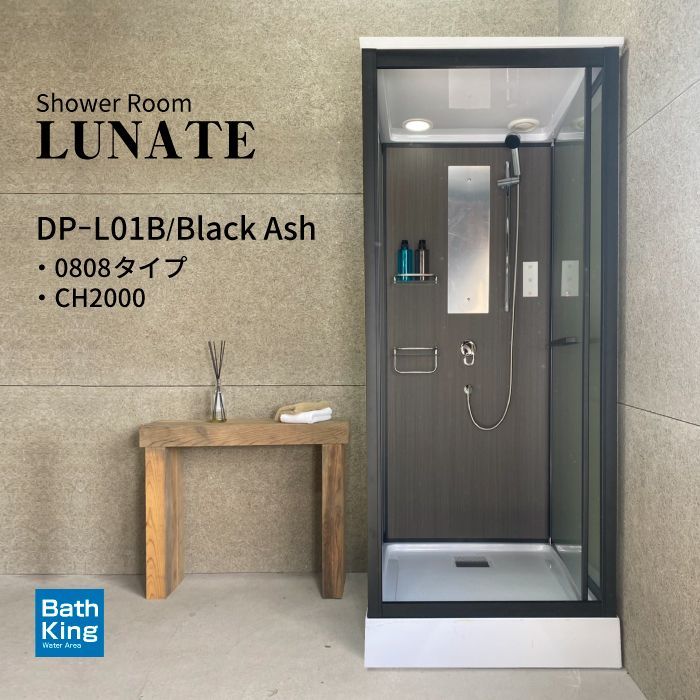 シャワーユニット Lunateシリーズ DP-L01B Blackash W890×D940×H2200 新商品 シャワールーム シャワーブース シャワーボックス 組み立て式 取付 DIY