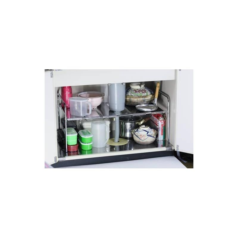 シンク下ステンレス伸縮ラック 1段 52044