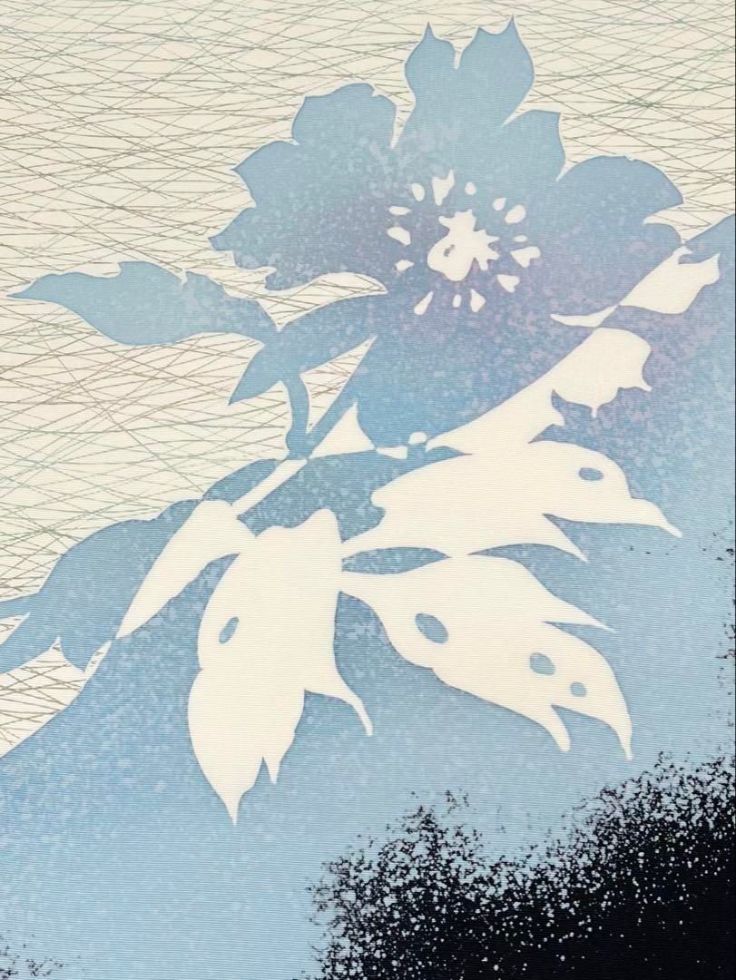 作家物 染帯 九寸名古屋帯 落款入 正絹 Q1117