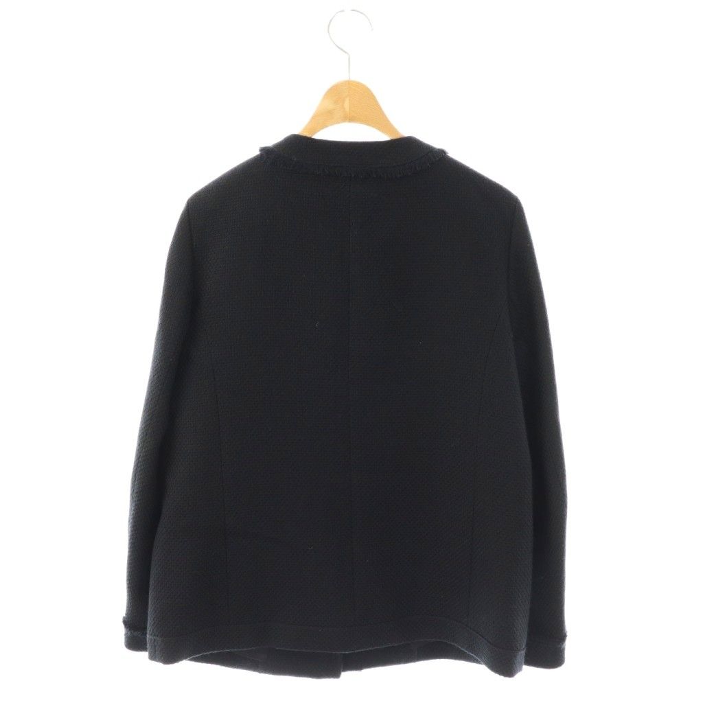 ANAYI 24AW ウールプリペラVネックロングジャケット　ノーカラー 36 セットアップ対応商品】ウールプリペラVネックロング