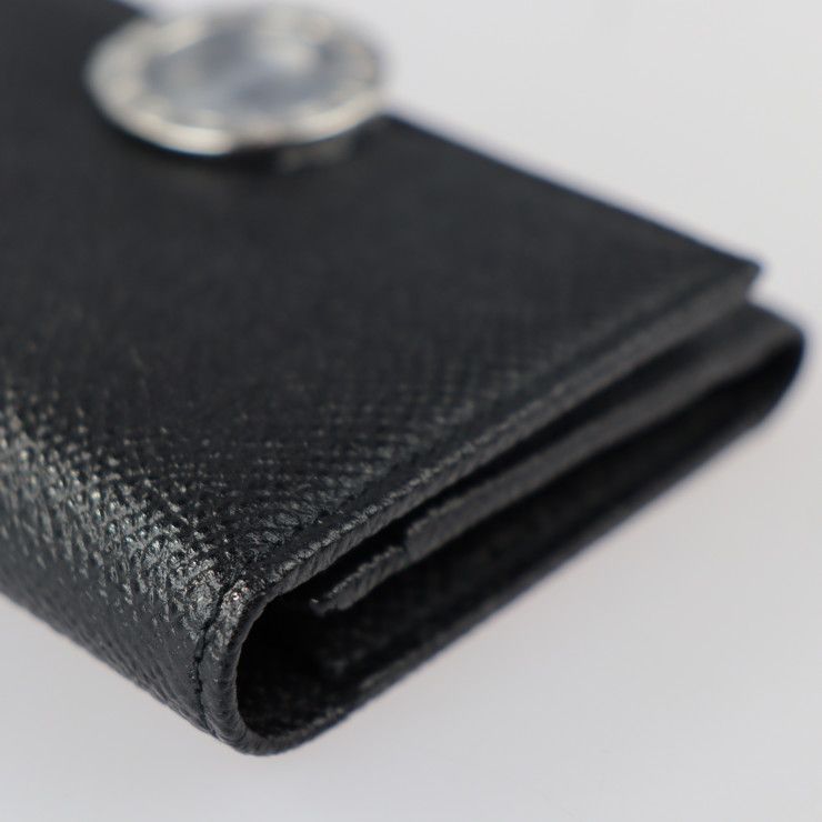 BVLGARI ブルガリ カードケース 30420 レザー ブラック シルバー金具