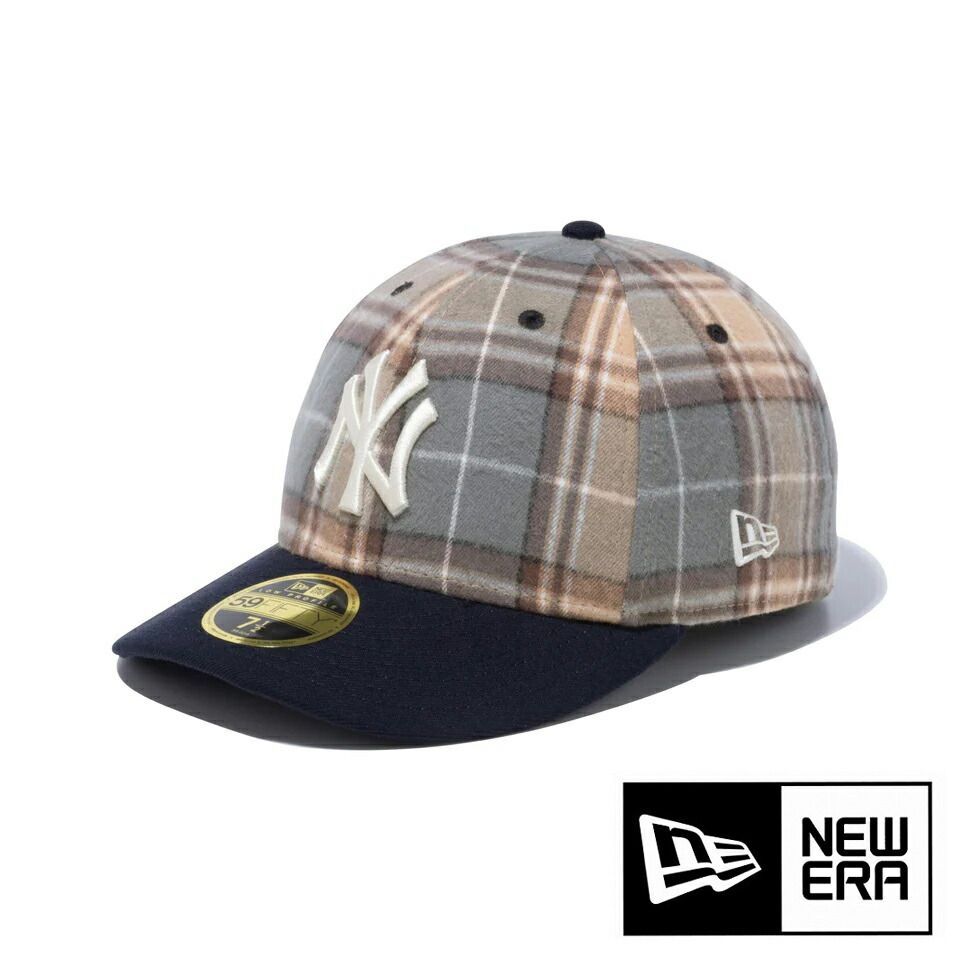 キャップ ニューエラ チェック柄 秋冬 帽子 NEWERA LP 59FIFTY MLB Plaid タータンチェック ニューヨーク・ヤンキース ネイビーチェック 【TB】