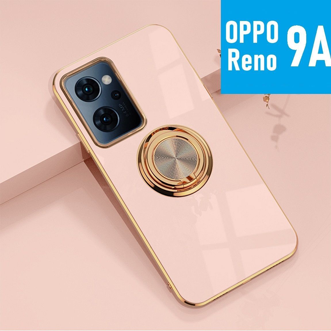 oppo Reno9a スマホケース リング付き ピンク - メルカリ