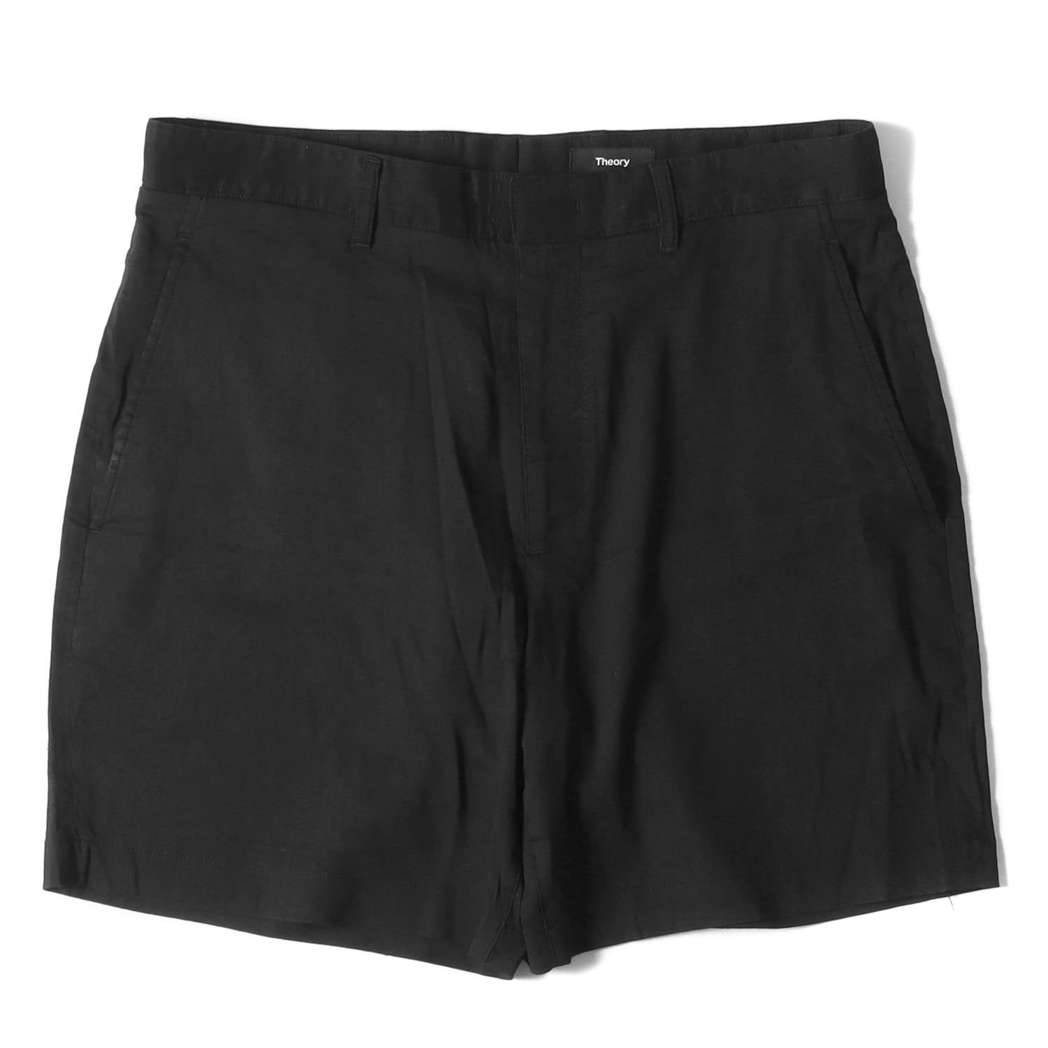 theory セオリー パンツ サイズ:30 22SS ストレッチ リネンレーヨン ショートパンツ CURTIS SW ST S_ECO CRUNCH 02-2106013 ハーフ ショーツ ブラック 黒 ボトムス ズボン ブランド シンプル カジュアル