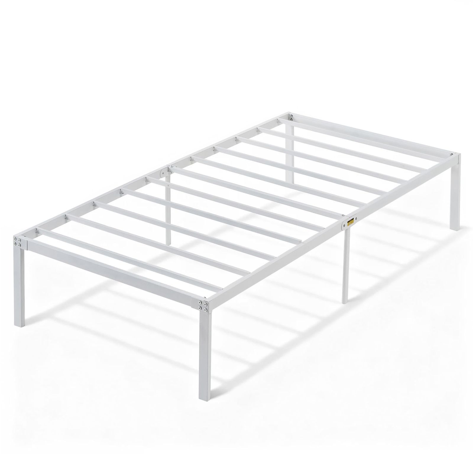 VECELO ベッド ベッドフレーム シングル 単品 頑丈 静音 フレームのみ 通気性 スチール 組み立て簡単 工具付き 滑り止め付き カビ防止 寝具 ホワイト