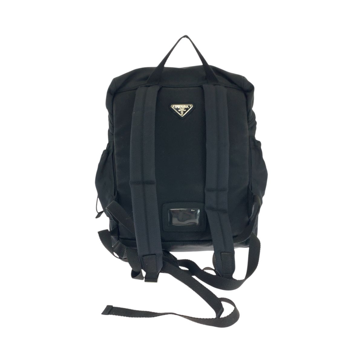 美品 PRADA プラダ テスート 三角ロゴプレート ブラック 黒