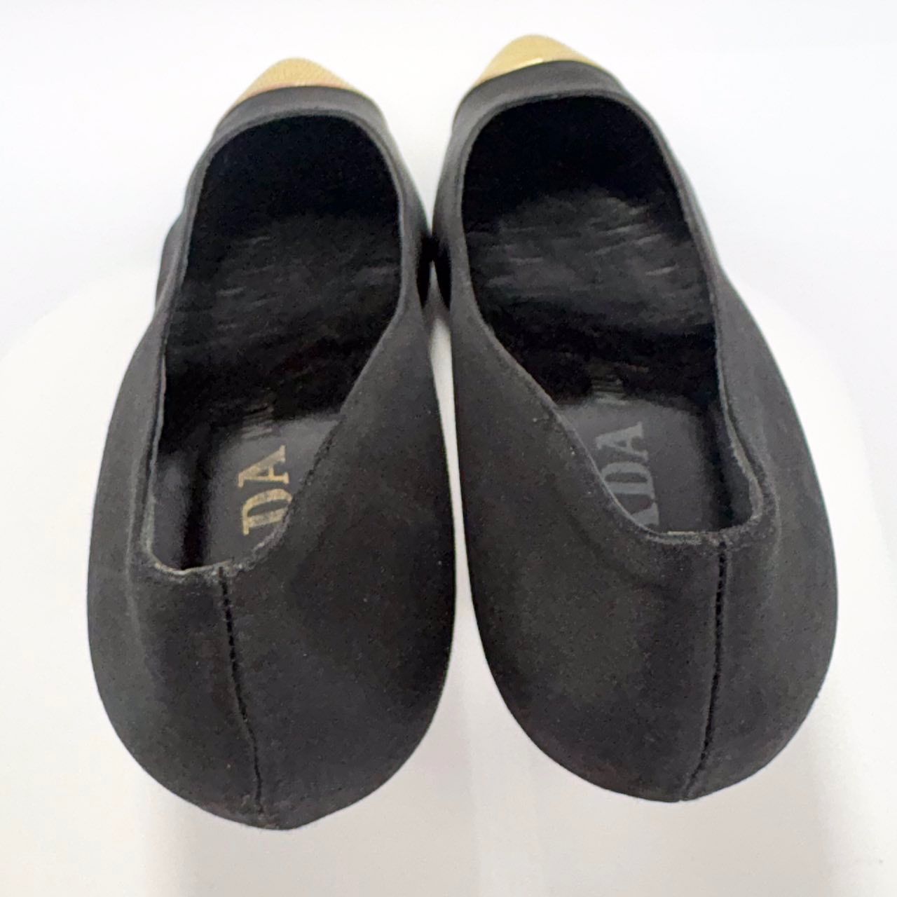【美品】PRADA シルクサテン パンプス プラダ PRADA 極美品 シルクサテン パンプス ブラック×ゴールド