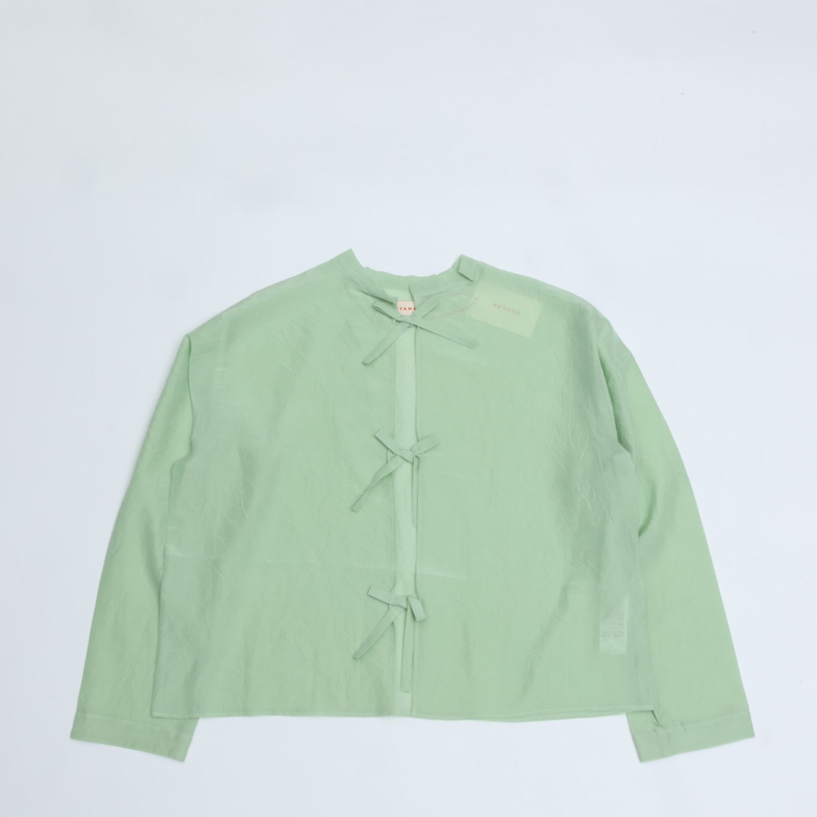 MEYAME メヤメ COTTON SILK BLOUSE JACKET GREEN コットン シルク