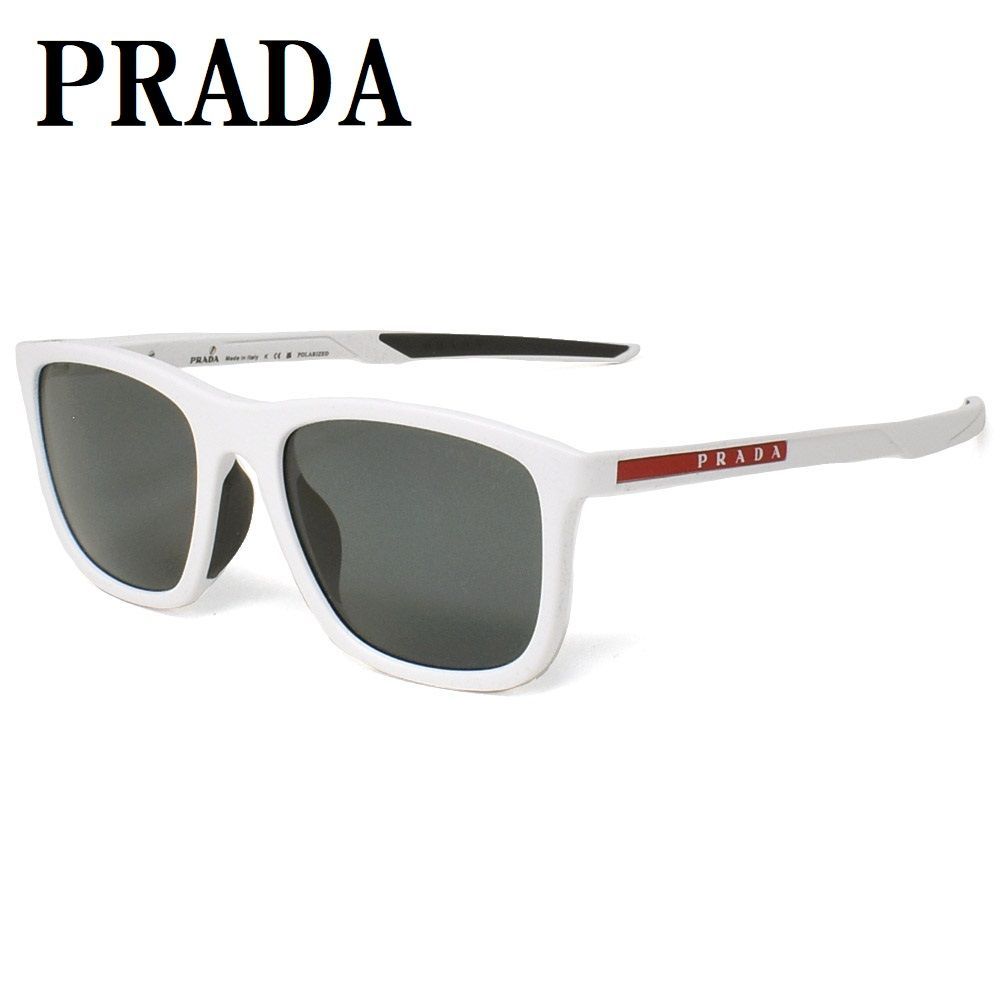 プラダ PRADA リネアロッサ Linea Rossa PS10WSF TWK02G 54 サングラス アイウェア メガネ 眼鏡 UVカット  紫外線カット ポーラーダークグレー ホワイト