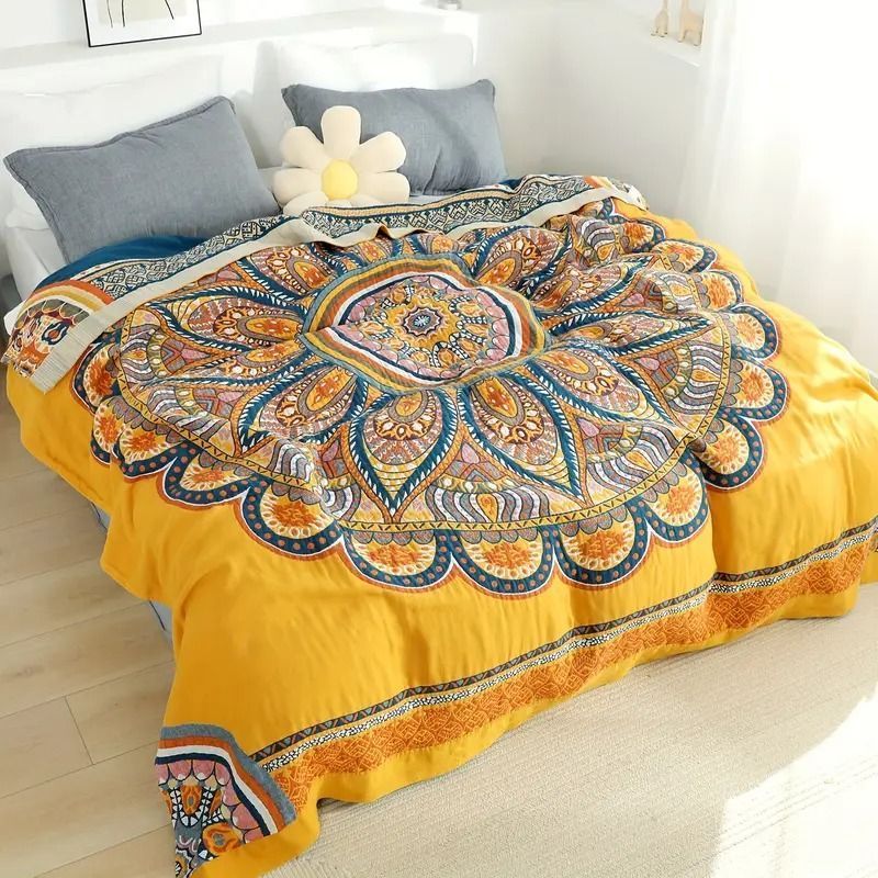 美品a.flat エーフラットベッドスプレッドグレージュ