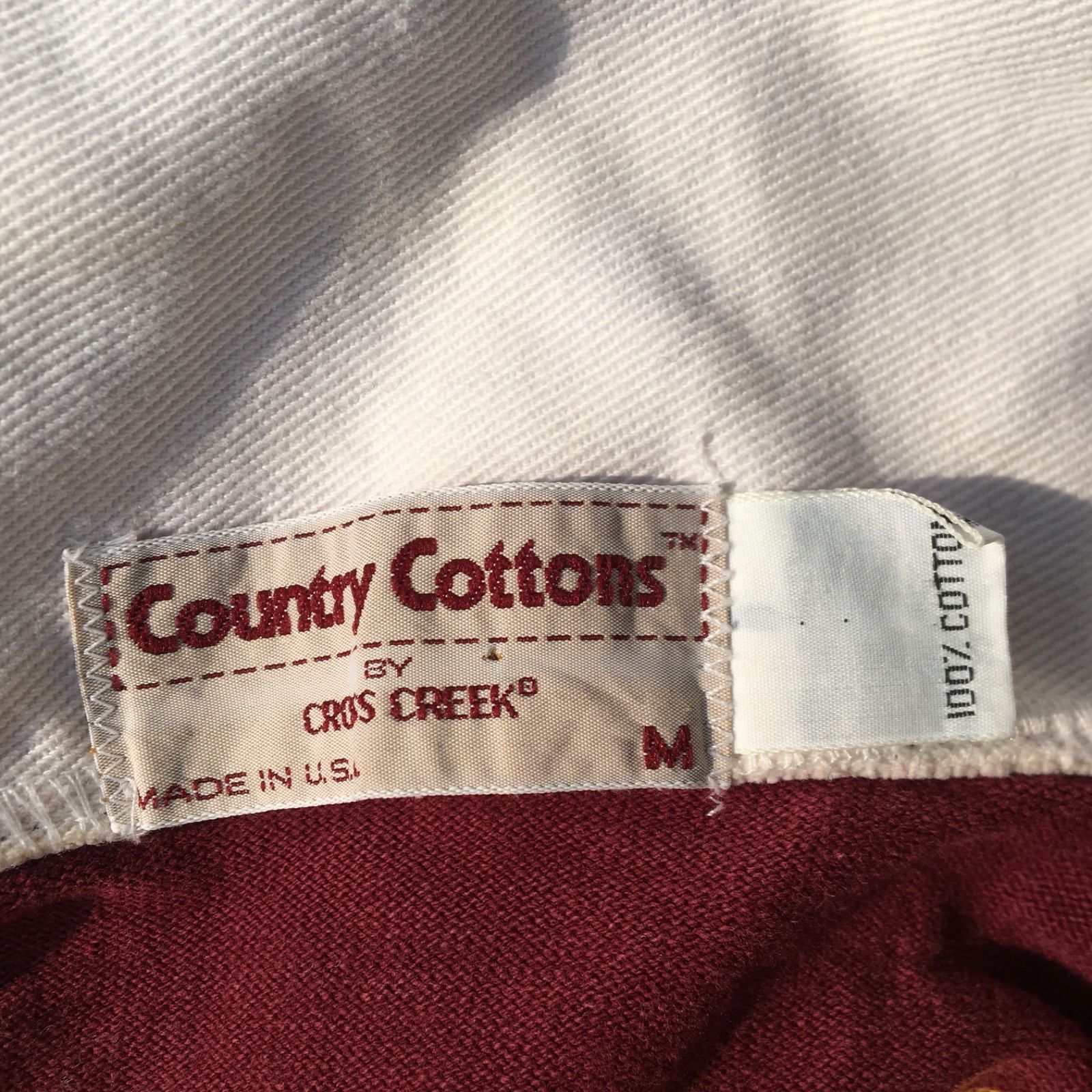 90s USA製CROSS CREEK COUNTRY COTTONS オールド クロスクリーク カントリーコットンズ ラガーシャツ US-M