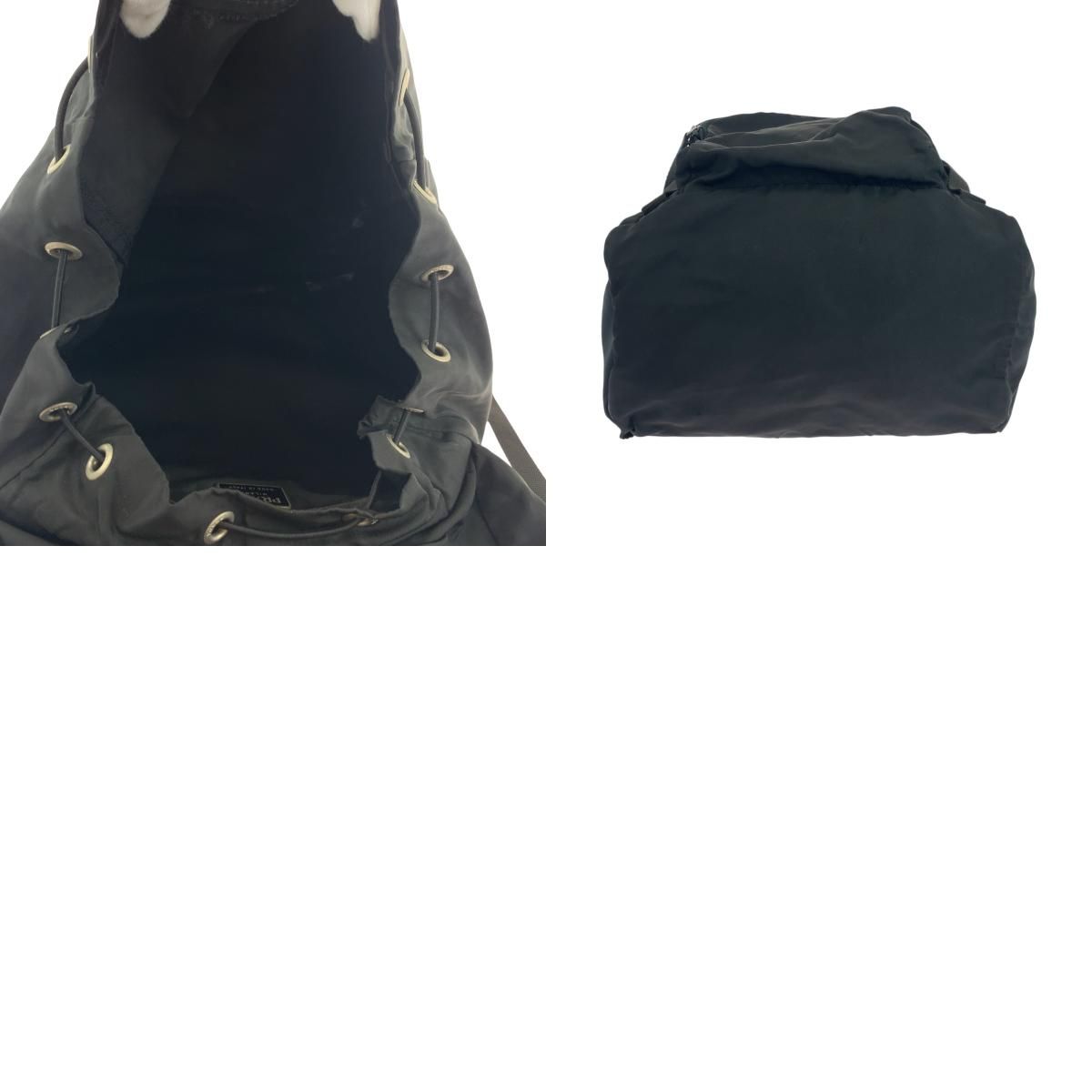 プラダ PRADA リュック テスート ナイロン ブラック 三角プレート 美品 極美品】PRADA プラダ テスートナイロン リュック 三角プレート