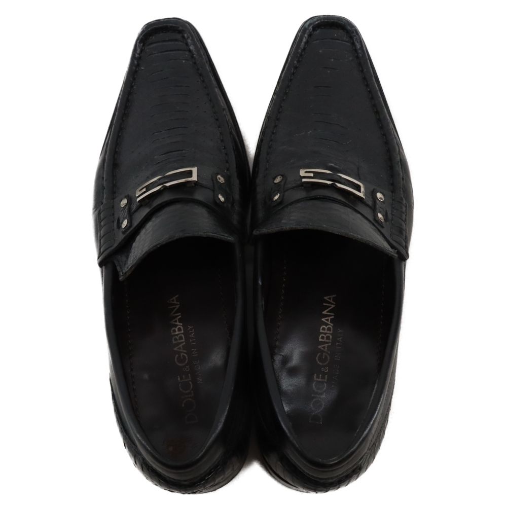 ドルチェ&ガッバーナ ドレスシューズ パイソン ブラック 7 1/2