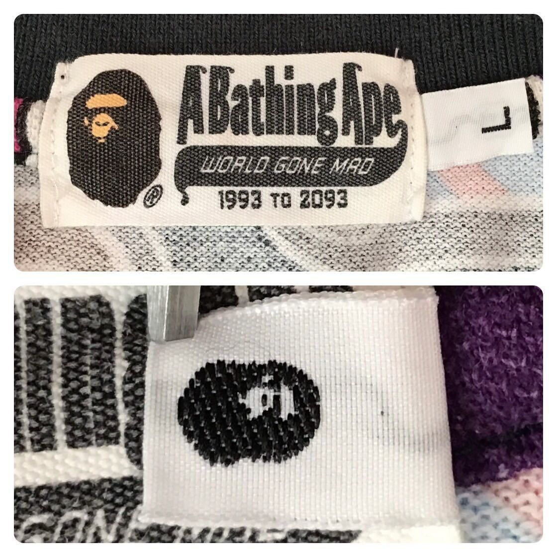 希少　A BATHING APE マイロ モノグラム ロゴ ポロシャツ マイロ モノグラム ロゴ ポロシャツ Lサイズ ブラック a bathing