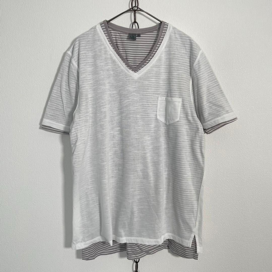 00s archive Calvin Klein フェイクレイヤード カットソー Y2K