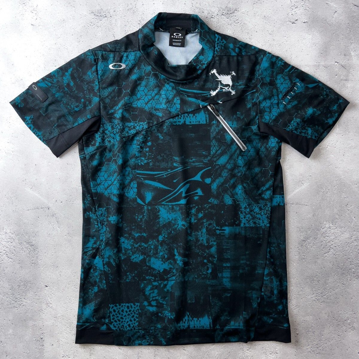 極美品 OAKLEY オークリー 吸水速乾 ストレッチ 半袖 モック