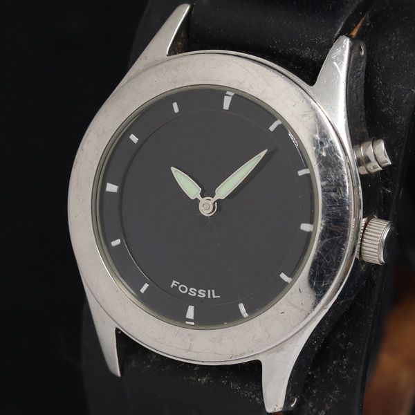 フォッシル JR-8162 QZ 黒文字盤 メンズ腕時計 KRH 2000000 NSK