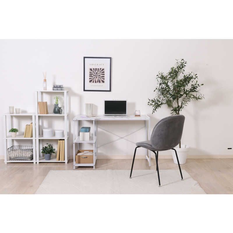 不二貿易 左右組み換えコーナーデスク ルカ ストーン 大理石 未開梱