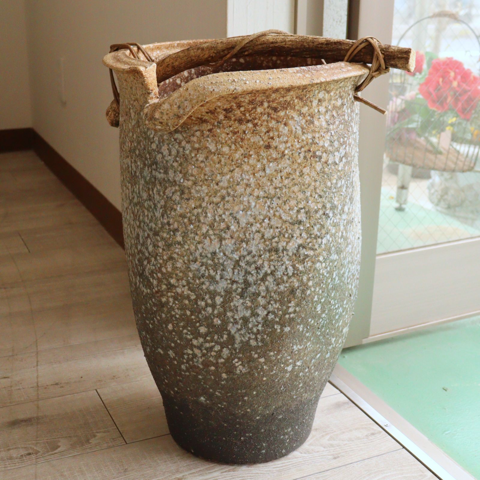 傘立て 白窯 手桶 信楽焼 陶器 日本製 アンブレラスタンド