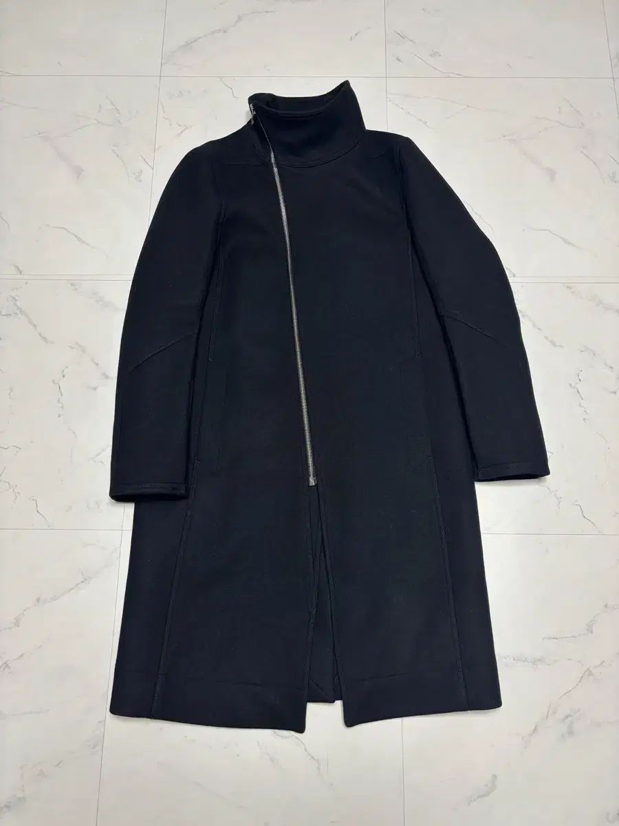Rick Owens(リックオウエンス) 斜めジップ ロングコート 48