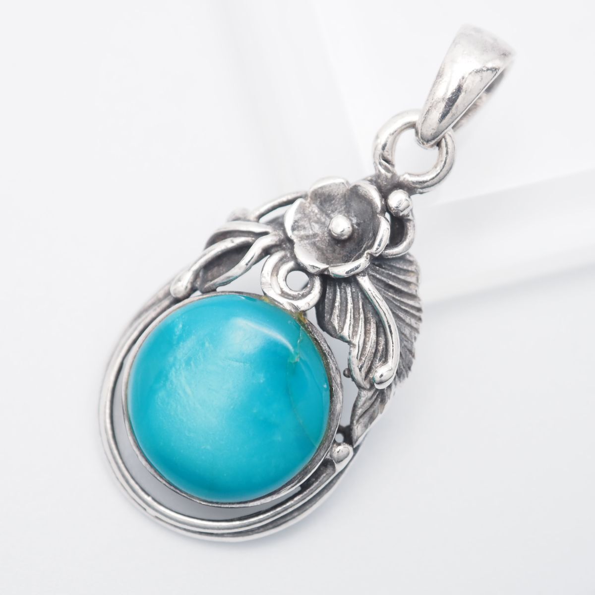 G856 ターコイズ トルコ石 925刻印 ペンダント トップ デザイン