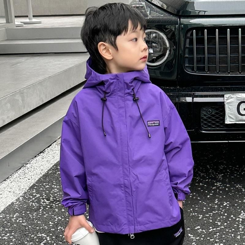 キッズ ウインドブレーカー フード付き 長袖 シンプル 無地 ナイロンジャケット ブルゾン パーカー 子供服 男の子 ジャンパー 春アウター