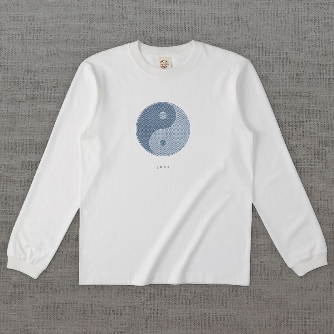 和柄長袖Tシャツ　小紋 胡麻 -彩・円- ［長袖］