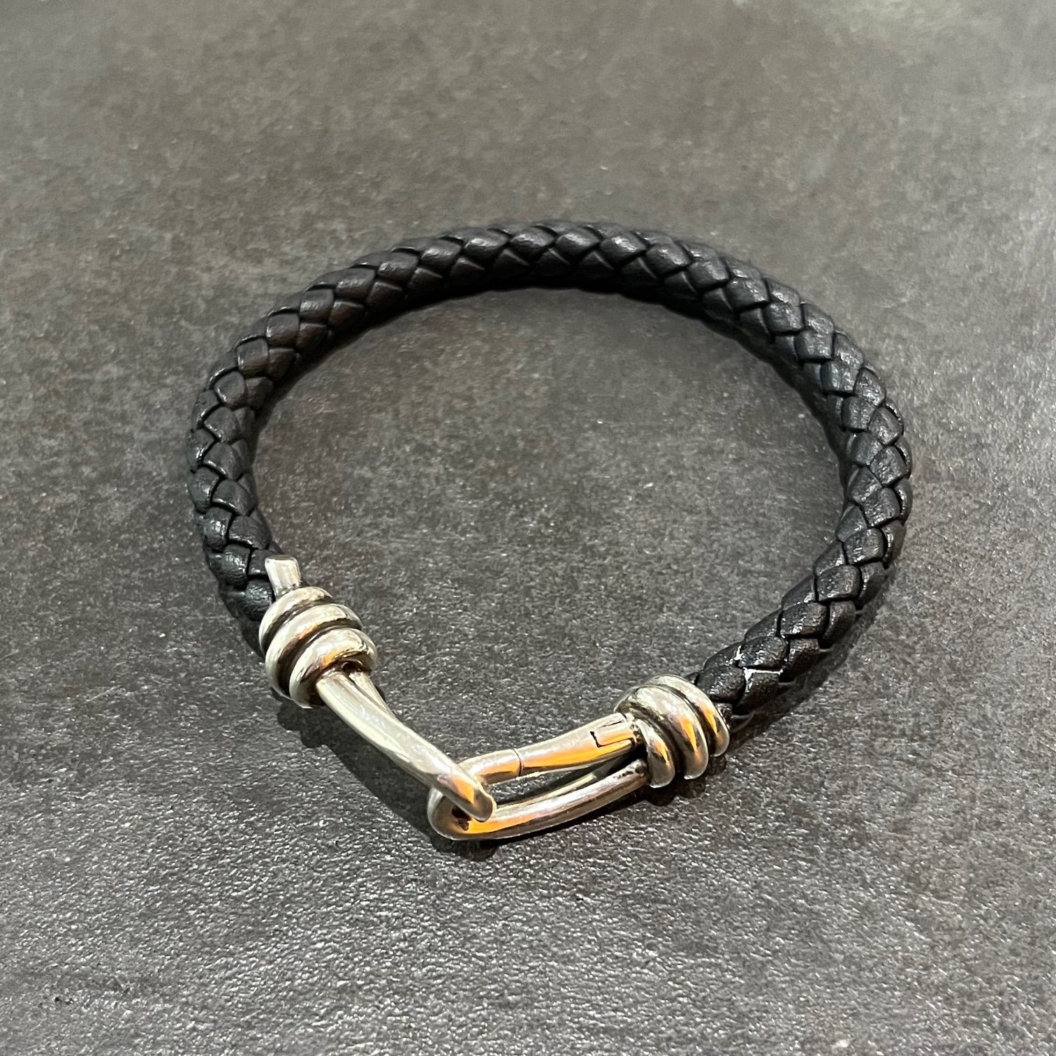 Tiffany & Co. ノットレザー 編み込み ブレスレット シルバー925