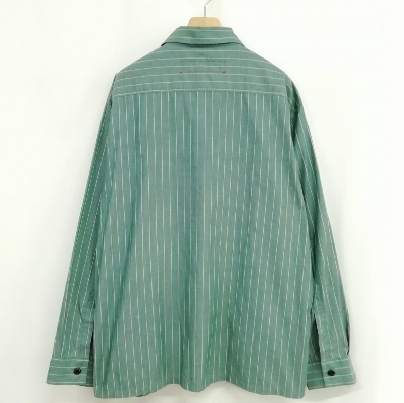 テンダーロイン TENDERLOIN ストライプ ワーク シャツ ロゴワッペン