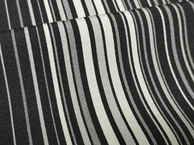 平和屋本店□極上 小紋 反物 着尺 京友禅 縞 黒地 逸品 未使用  