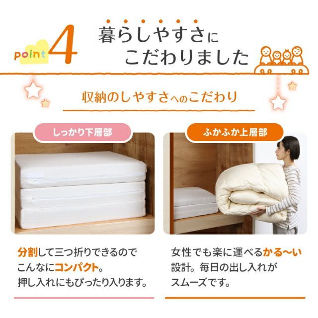 敷布団セット　280cm幅　厚さ15センチ　上層部+しっかり下層部　アイボリー 敷布団セット280cm幅厚さ15センチ上層部+しっかり下層部アイボリー