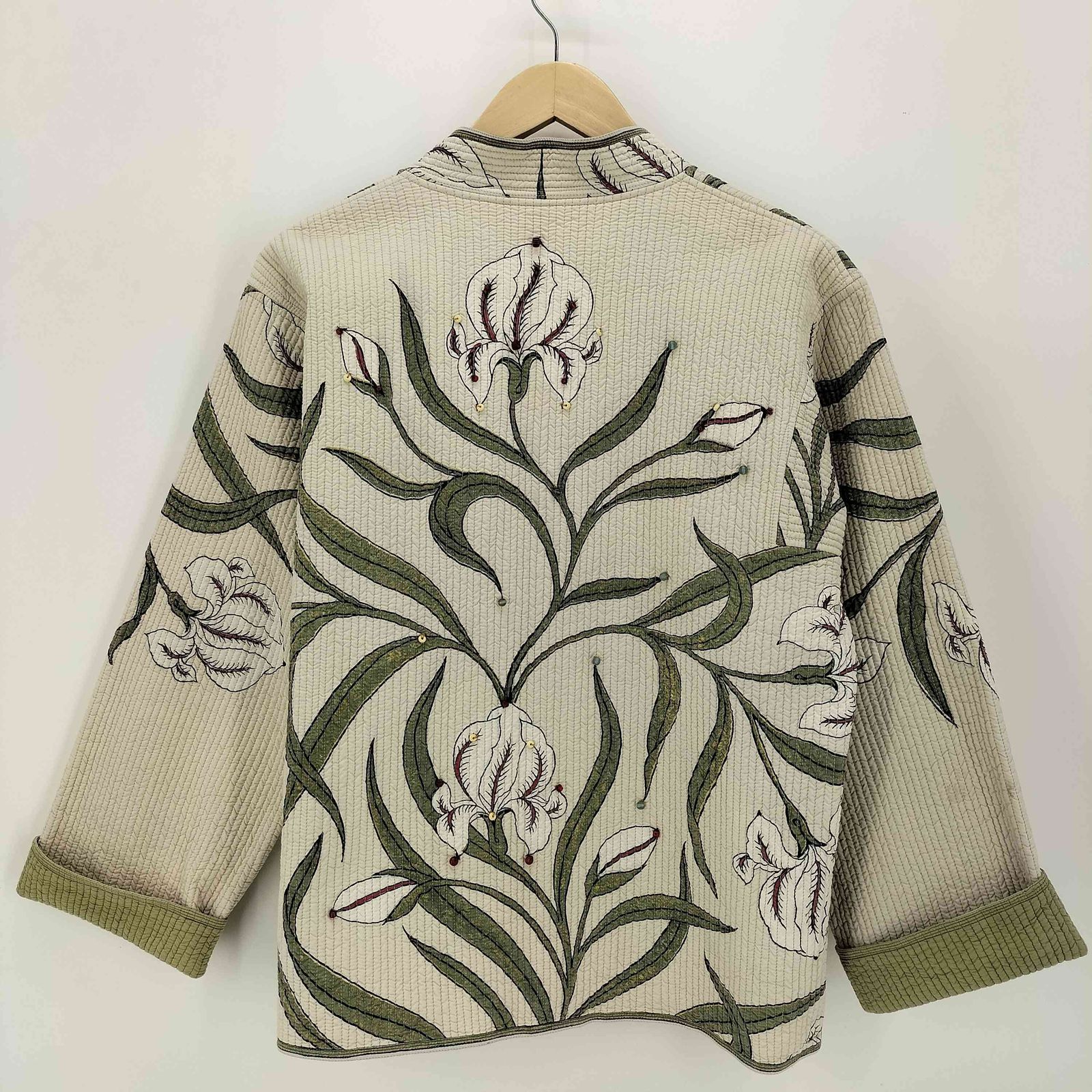 USED古着(ユーズドフルギ) Brigitte Singh ブリジット・シン ブロックプリント サイプレス・ヒノキ Vネック プルオーバーブラウス レディース 表記無 【中古】【ブランド古着バズストア】 ユーズドフルギ USED古着 Brigitte Singh ブリジット・シン ブロック