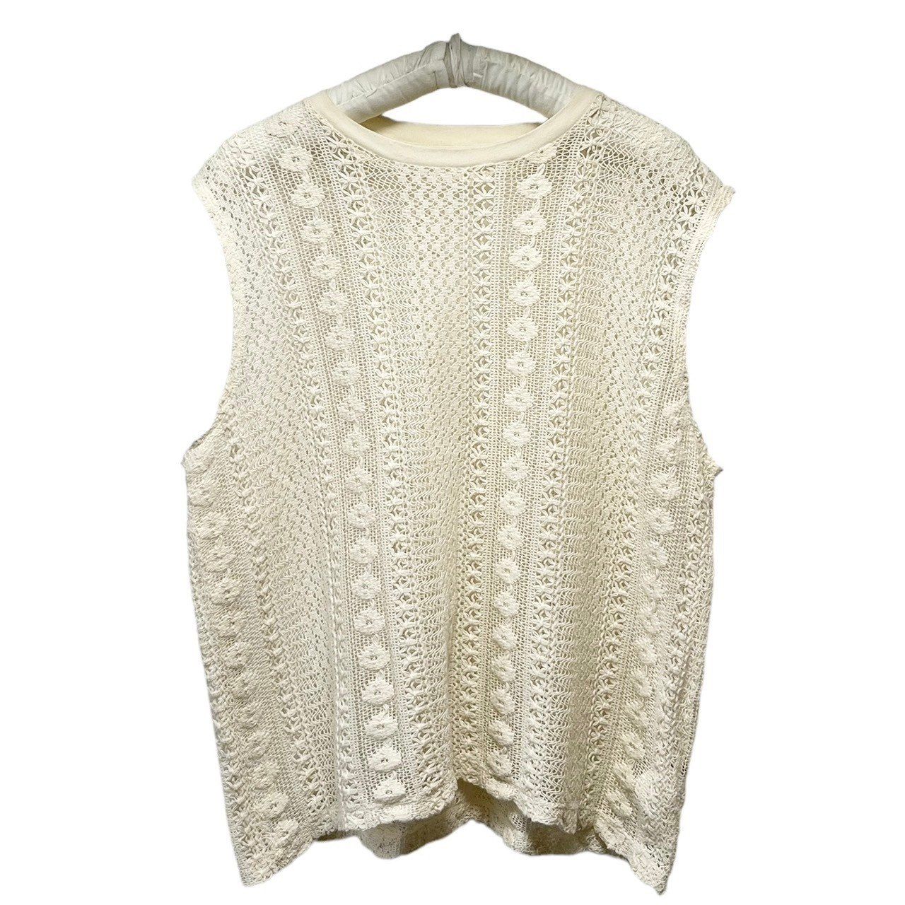 かぐれ Kagure ペルーニットベスト グレーベージュ ノースリーブ 美品