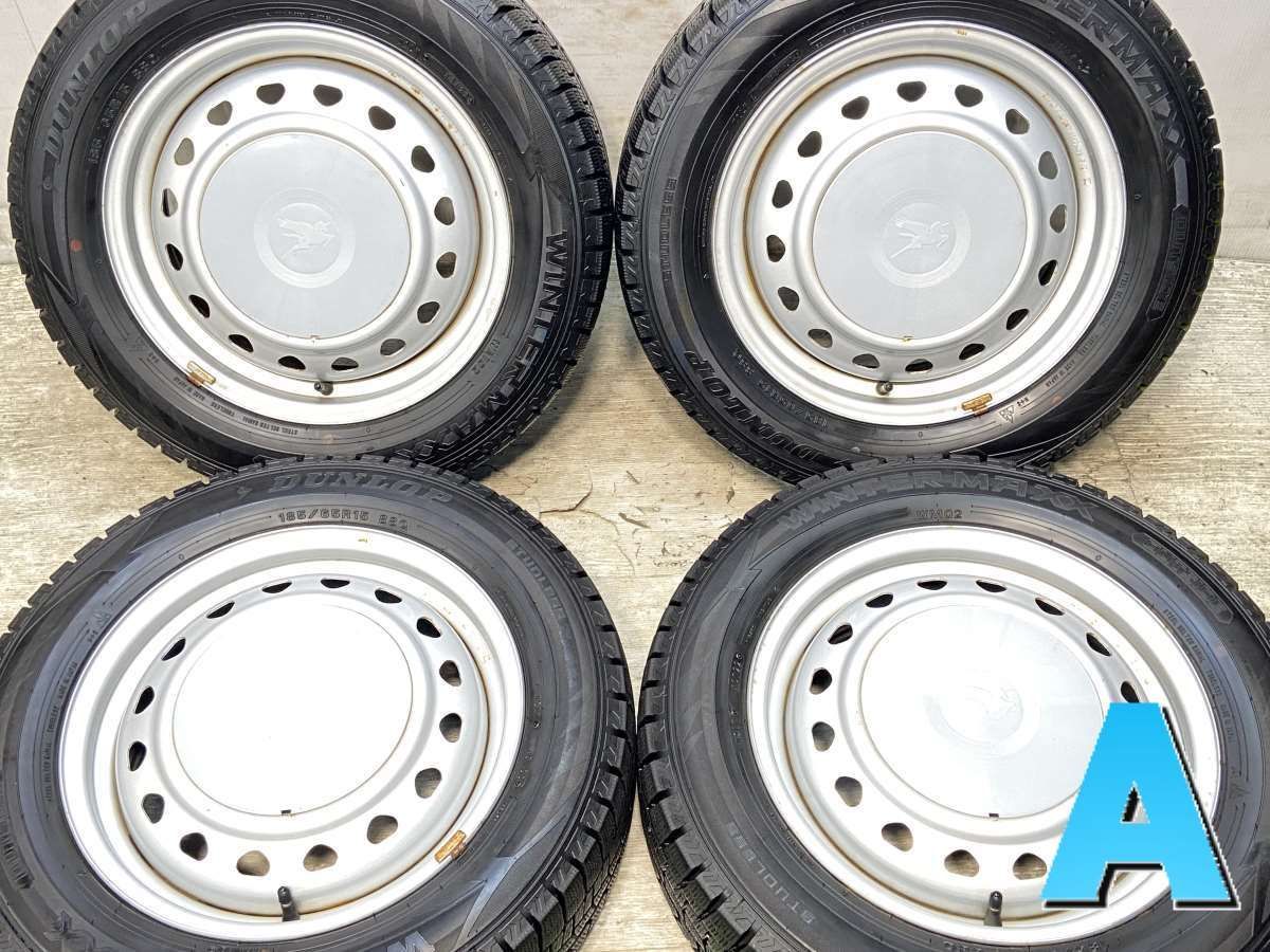 185|65R15 ダンロップ ウィンターマックス WM02 キャロウィン S7 15x5.5 100|114.3-4穴 タイヤ スタッドレスタイヤ ホイールセット 4本セット w15250222094