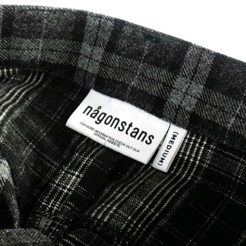ナゴンスタンス nagonstans 22AW チェック柄 切替 ワイドパンツ  