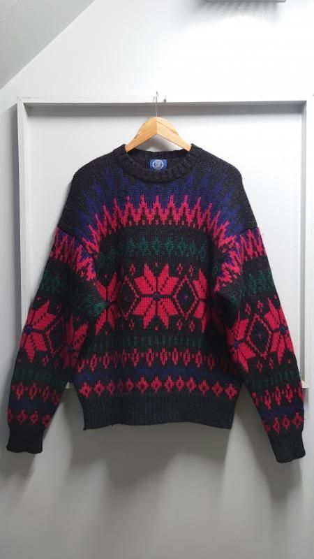 80’s OLD GAP 旧タグ ノルディック柄 ウールニット セーター M.