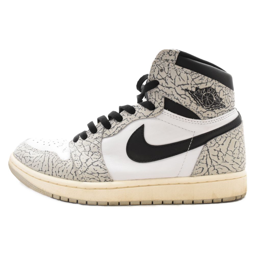 NIKE (ナイキ) AIR JORDAN 1 HIGH OG White Cement エアジョーダン1 ホワイトセメント ハイカットスニーカー  ホワイト/ブラック US10/28cm DZ5485-052 - メルカリ