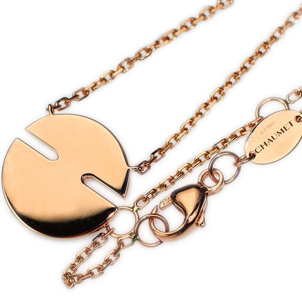 ショーメ K18PG オニキス ダイヤモンド ペンダントネックレス D0.06ct  